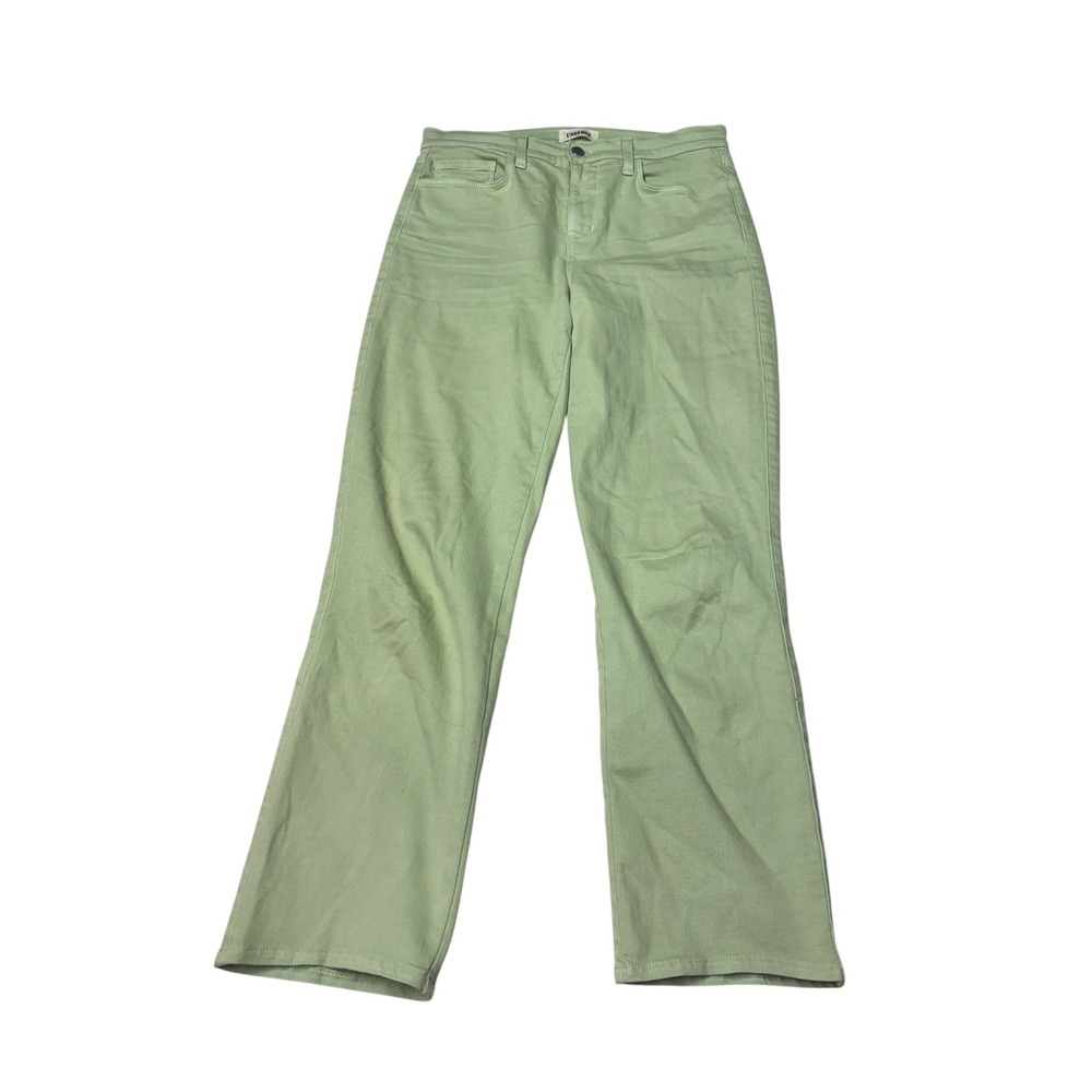 L'AGENCE Alexia High Rise Flare‎ Jeans Laurel Green Womens 28X27 Made USA